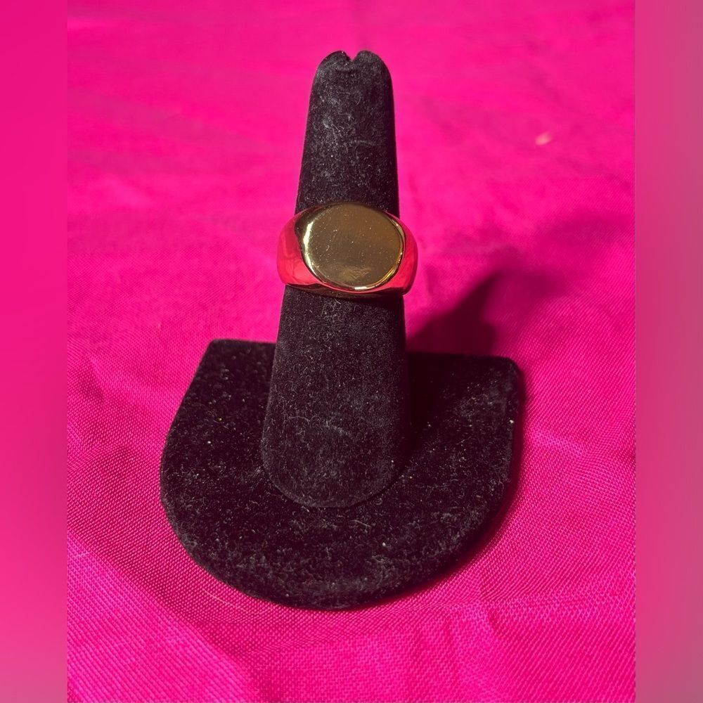 Round Fashion Gold Stackable Women’s Ring 18K Gold Plated Open Stacking Size 7